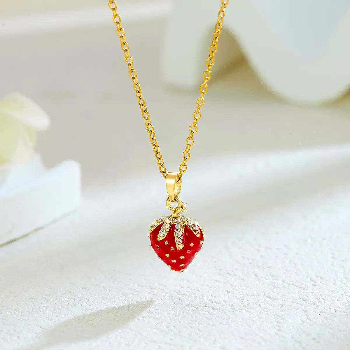 Stainless steel strawberry pendant (SSN-005)
